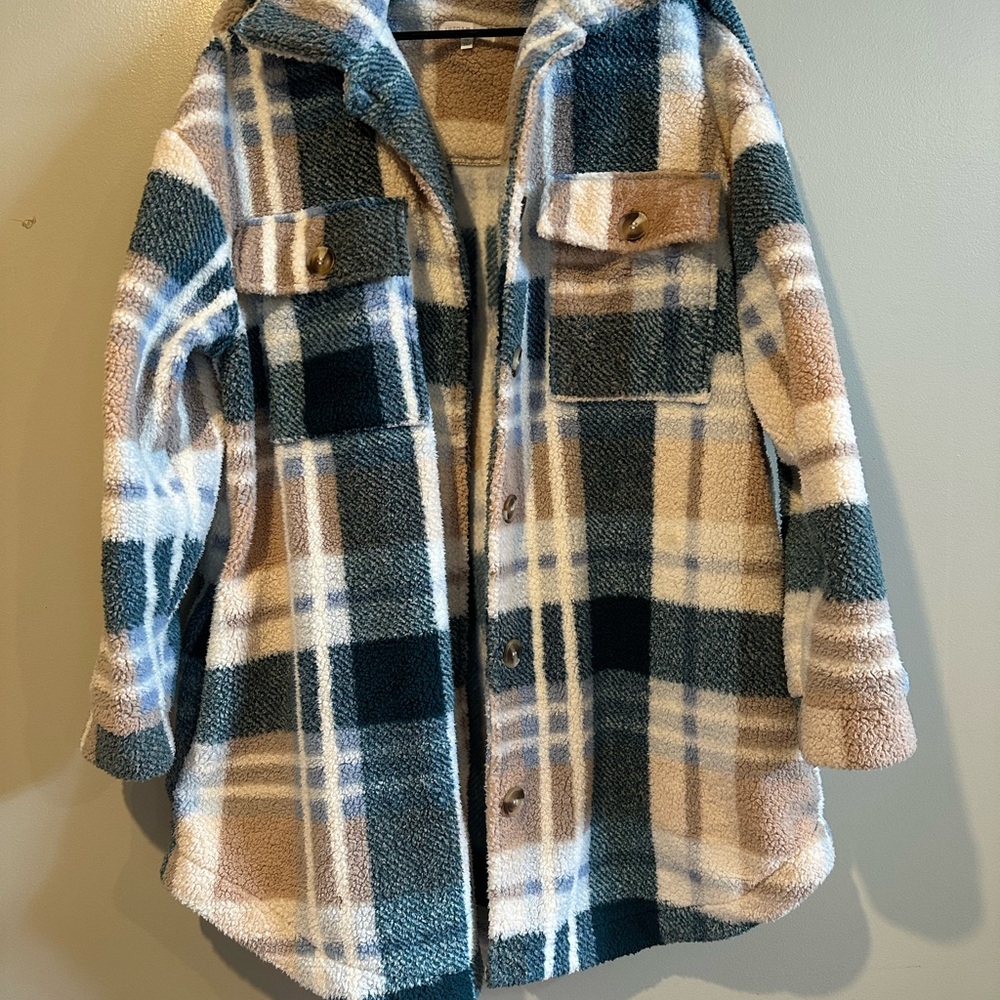 Plaid Sherpa Coat